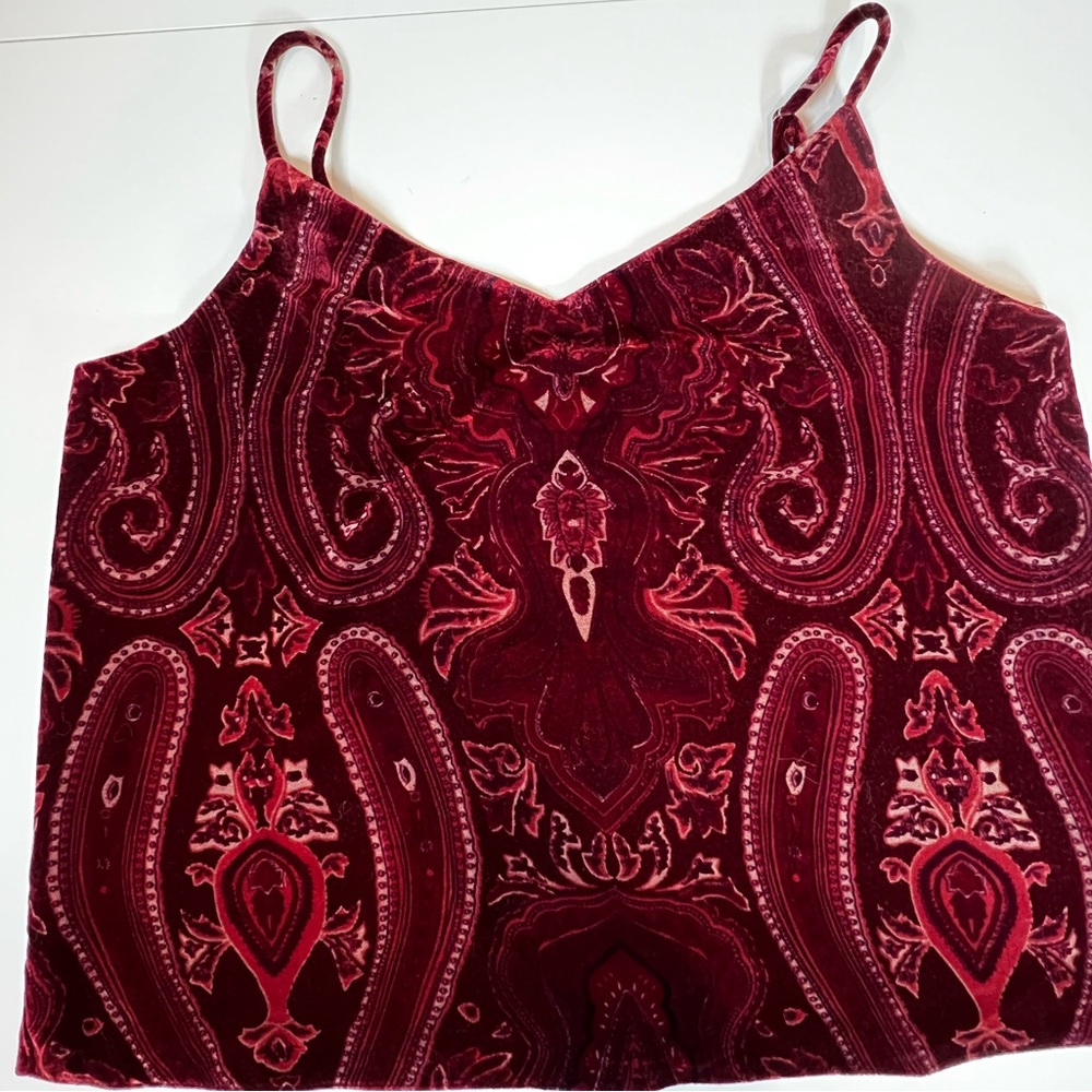 Rachel Zoe NWT Red Velvet Paisley Tank Women’s Size Medium
